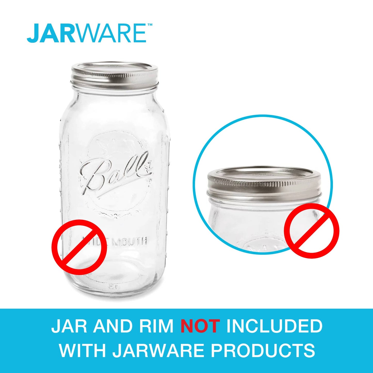 Jarware Multicolor Mason Jar Lids, Set of 4 Wide Mouth