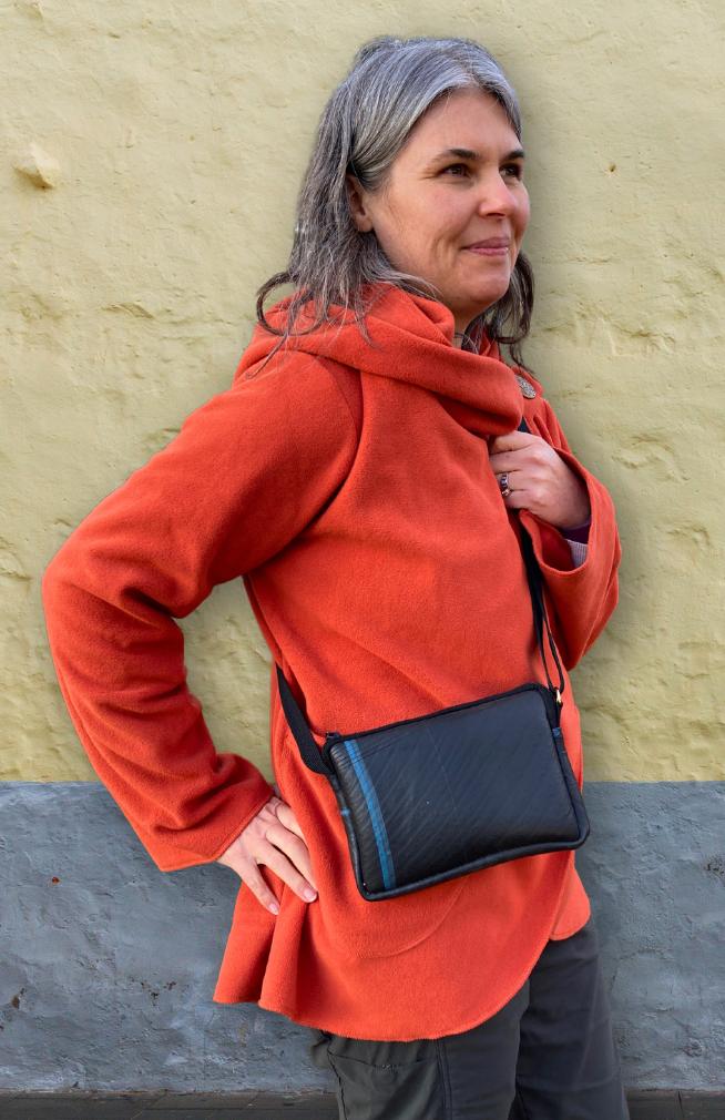 Small Recycled Tire Over the Shoulder Sling Bag
