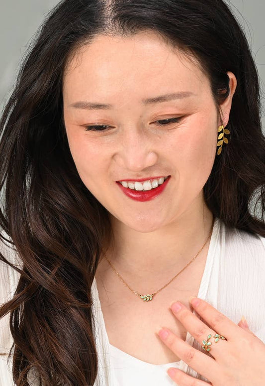 Flourish Vine Leaf Earrings