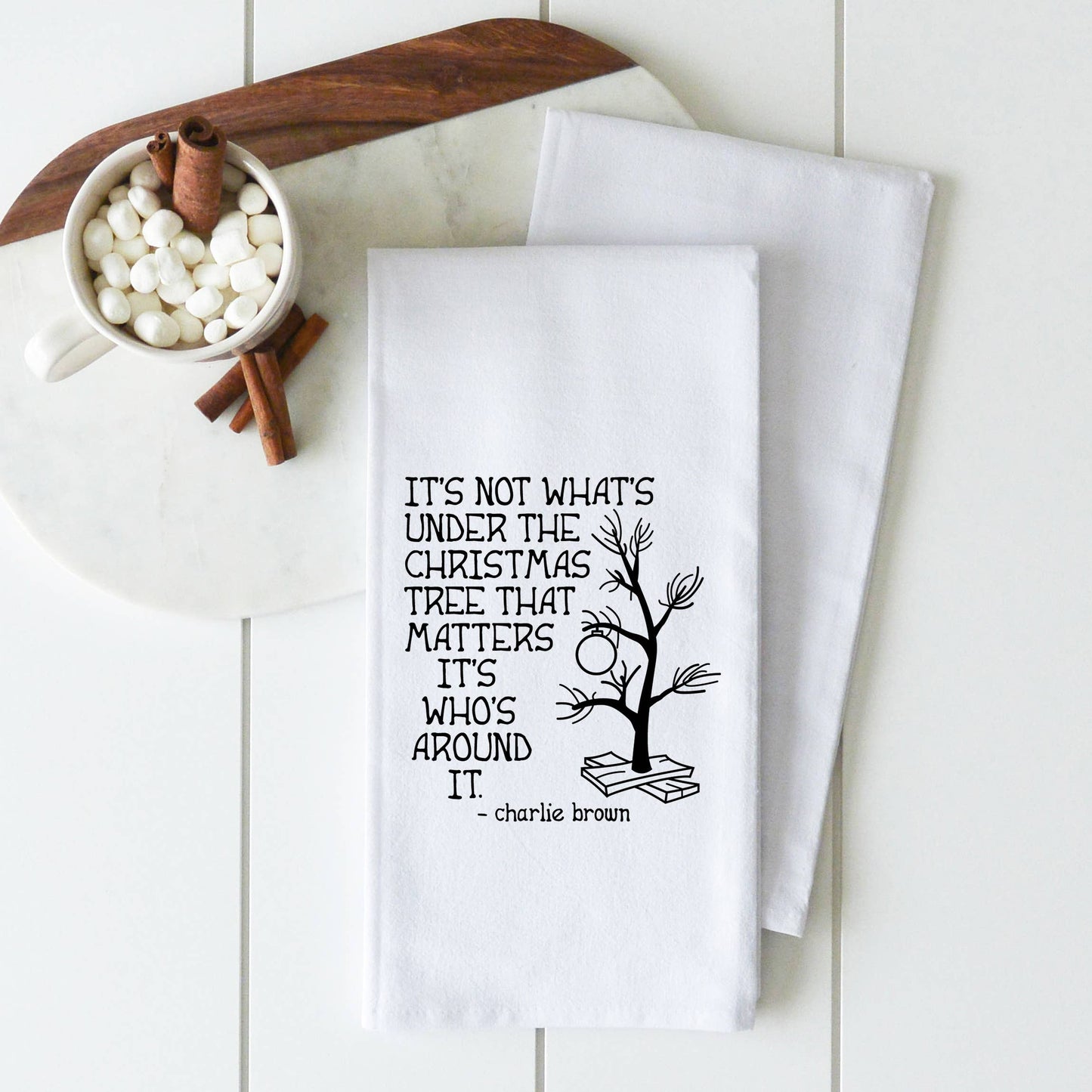 CB Christmas Tea Towel: White • 100% Cotton