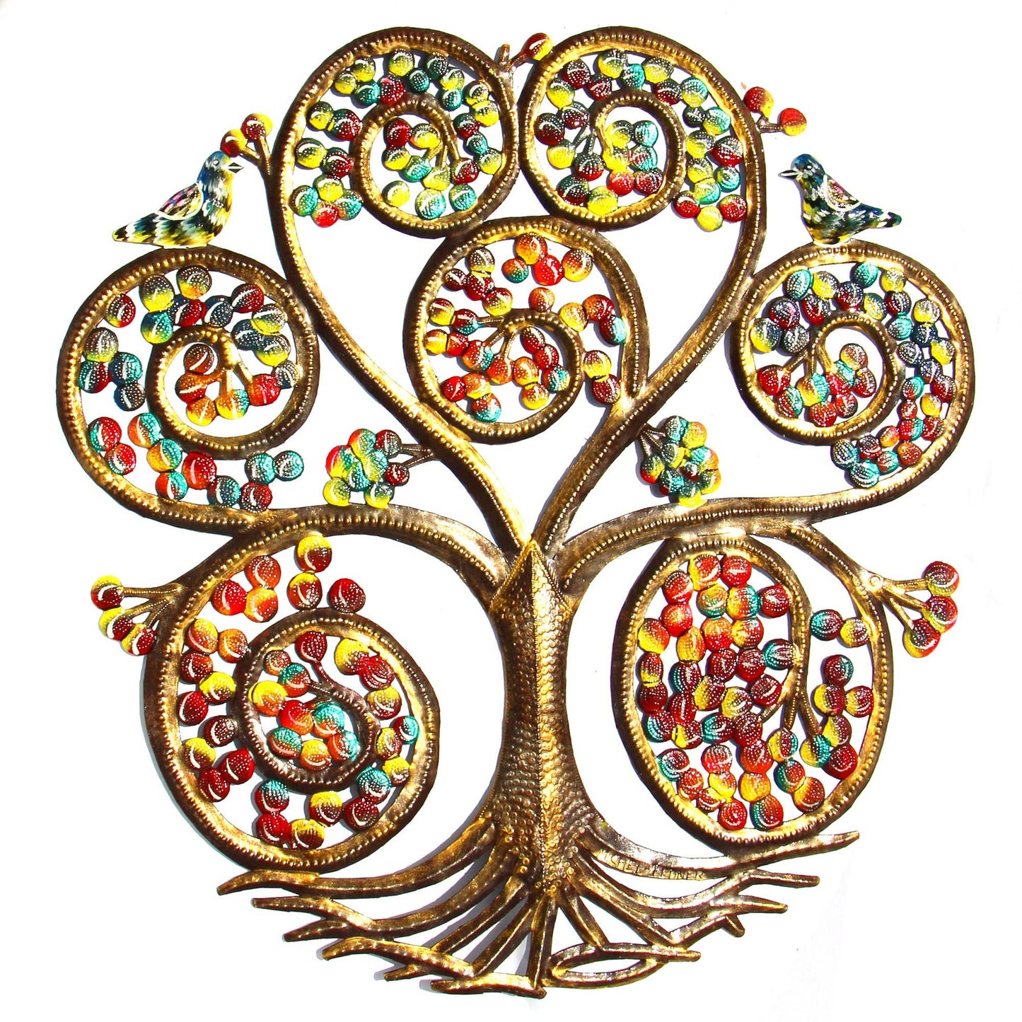Autumn Spiral Tree of Life 24" Haitian Metal Drum