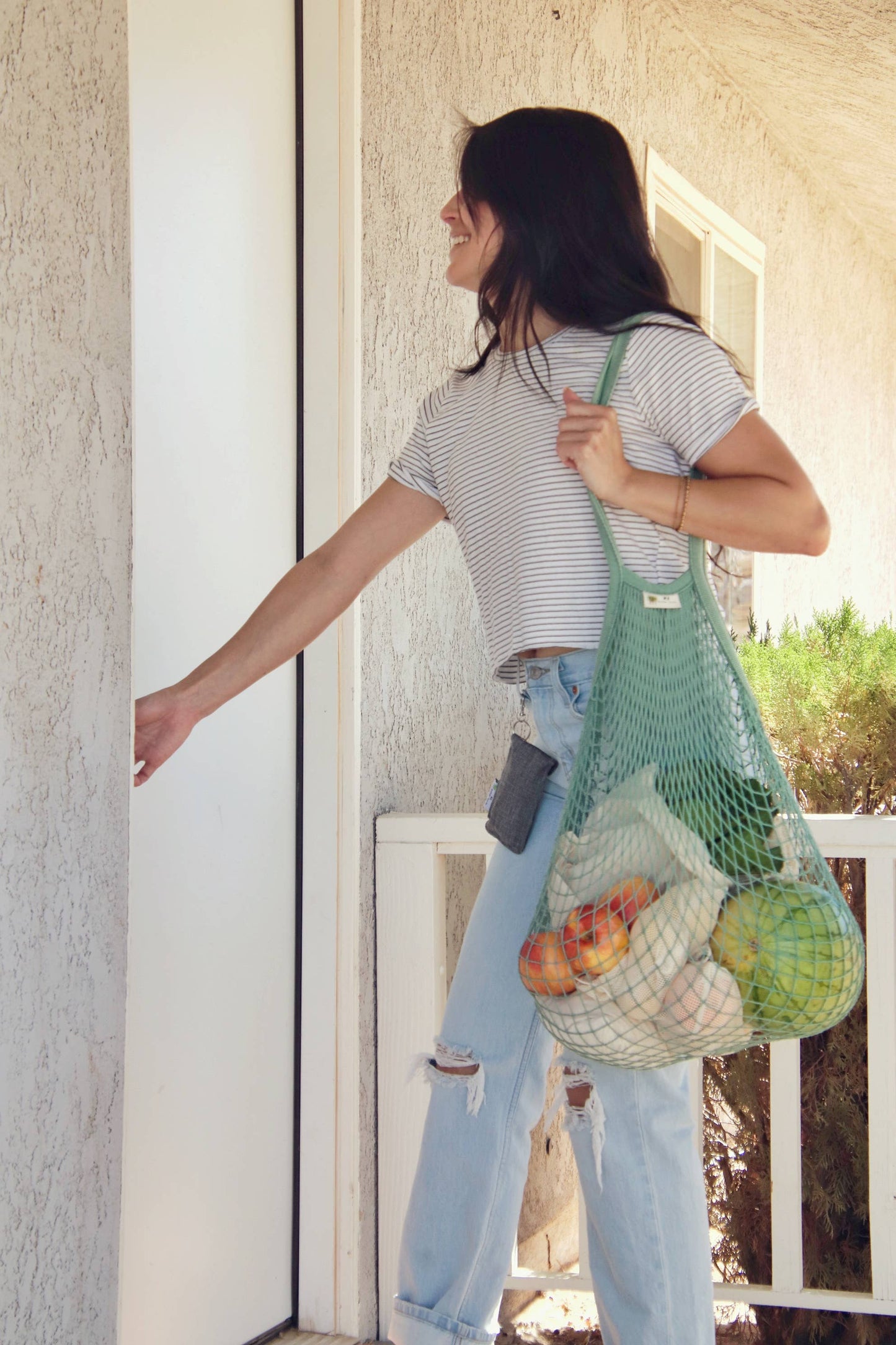 The "One Tripper" HUGE Mesh Market Bag | Zero Waste: Tropical Blue