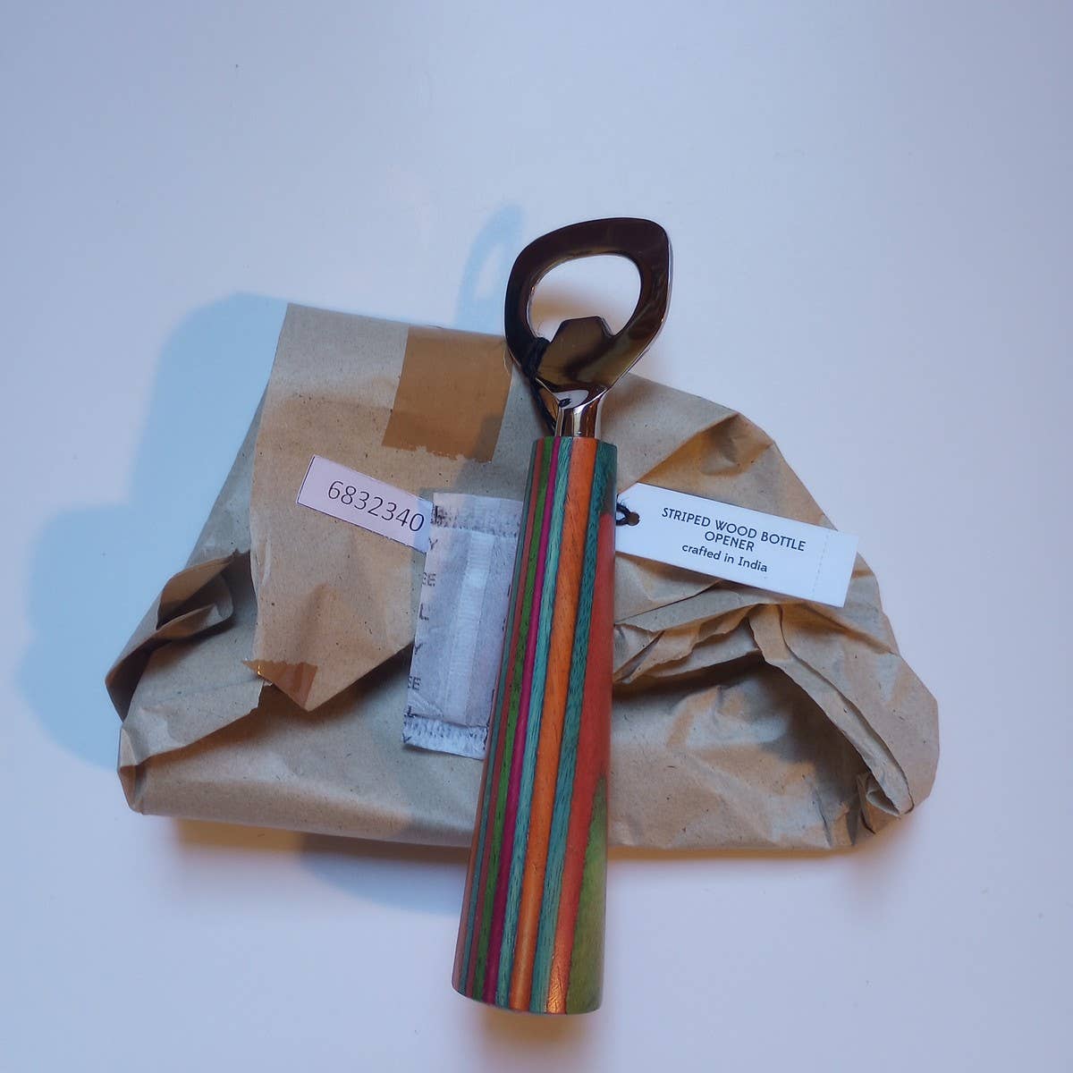Striped Wood Bottle Opener *