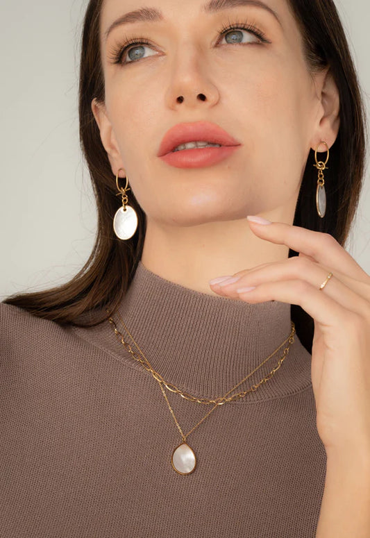 Iridescent Cloud Mother of Pearl Earrings