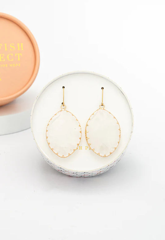 Radiant Light Crystal Earrings in Ivory