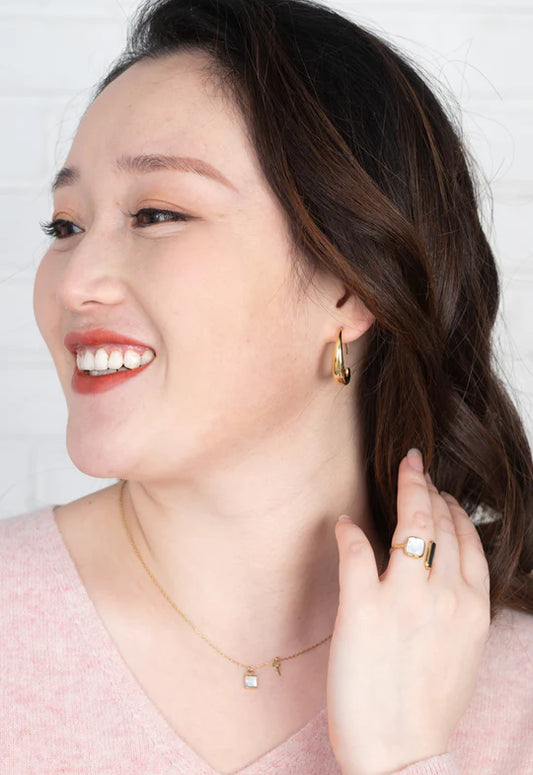 Lock and Key Mother of Pearl Necklace