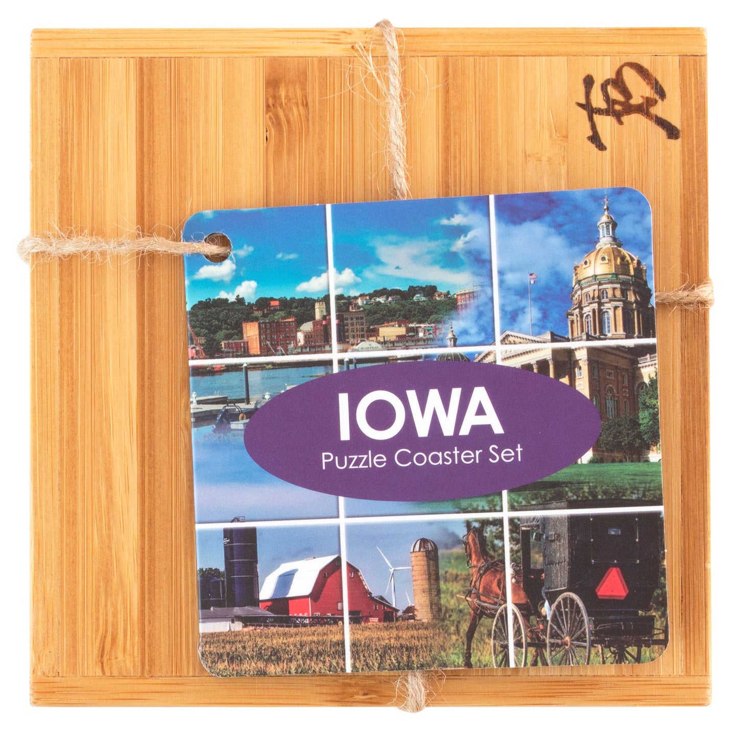 Iowa Puzzle 4-Pc. Coaster Set with Case
