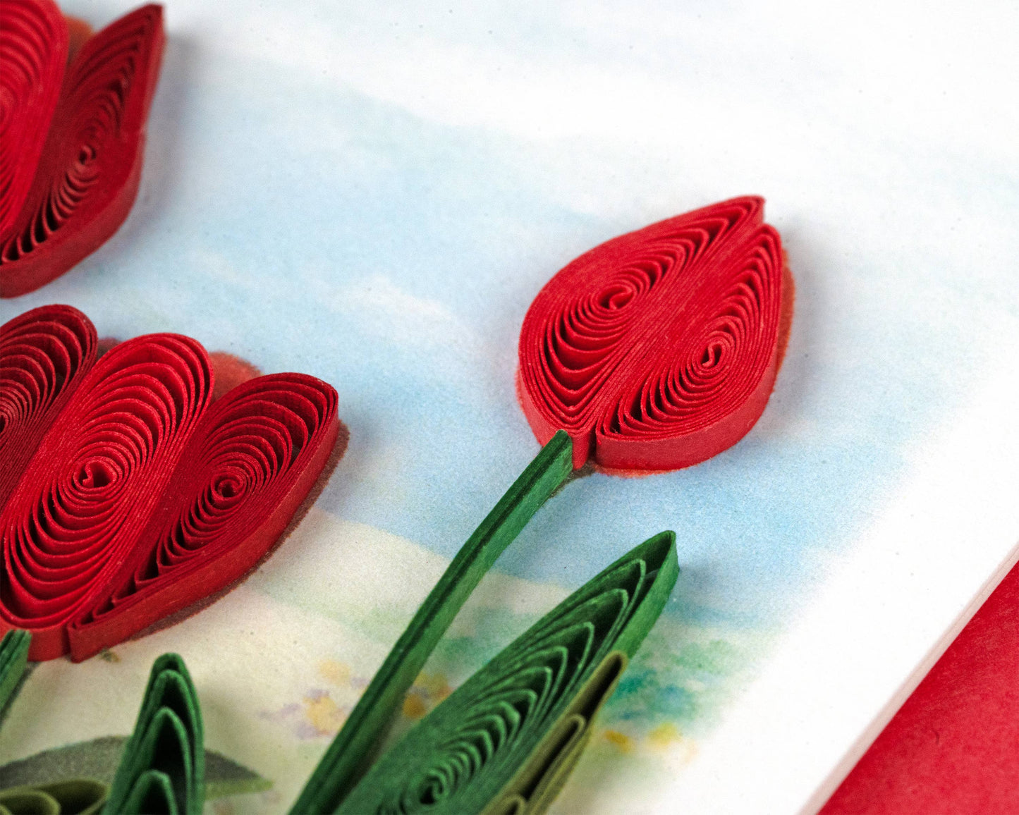 Red Tulip Field Gift Enclosure Mini Card