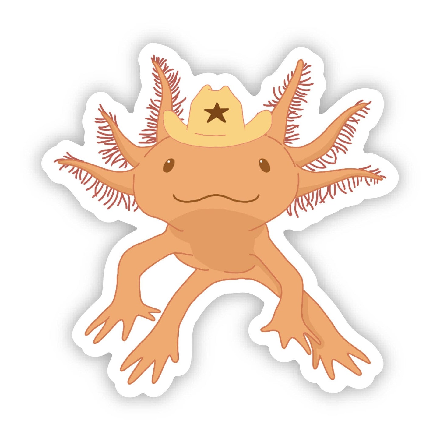 Cute Cowboy Orange Axotlotl Sticker