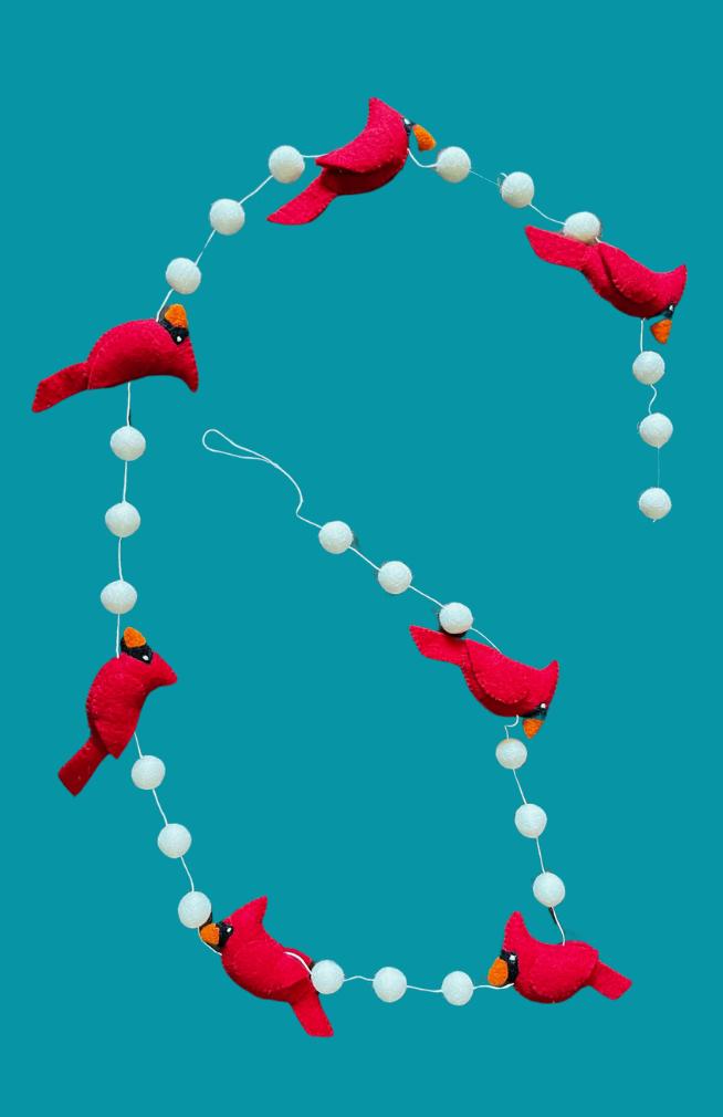 Cardinal Felt Garland