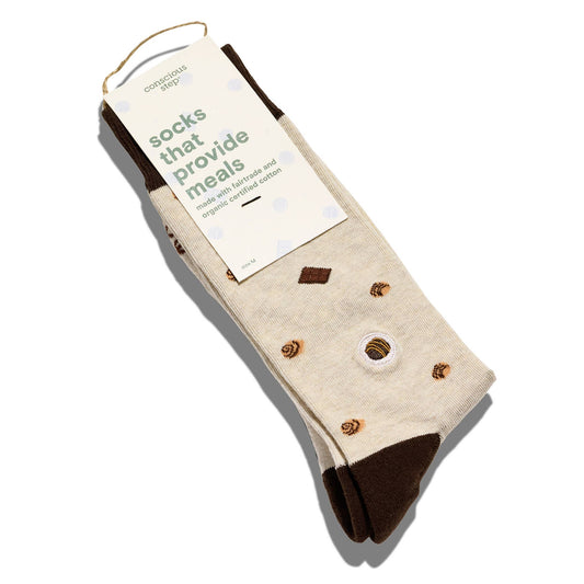 Socks that Provide Meals (Beige Chocolates): Small
