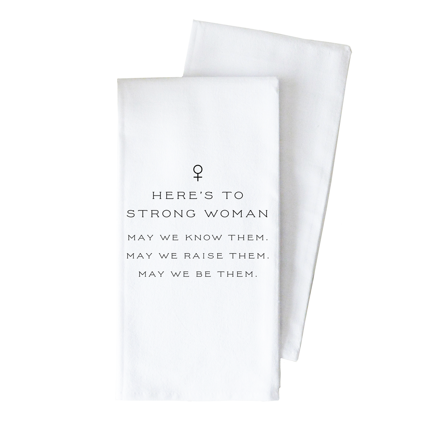 Strong Woman Tea Towel: Sage • Cotton/Linen Blend