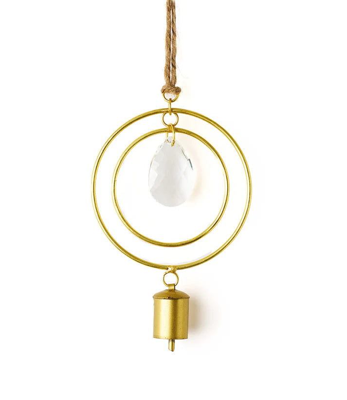 SUYRA TWO CIRCLE CRYSTAL SUNCATCHER WIND CHIME - HAND TUNED
