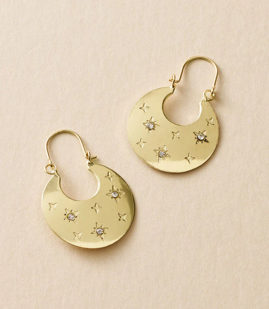 Earring Sitara Starry Flat Hoop