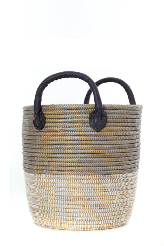 Set of 3 Huntington Baskets with Leather Handles