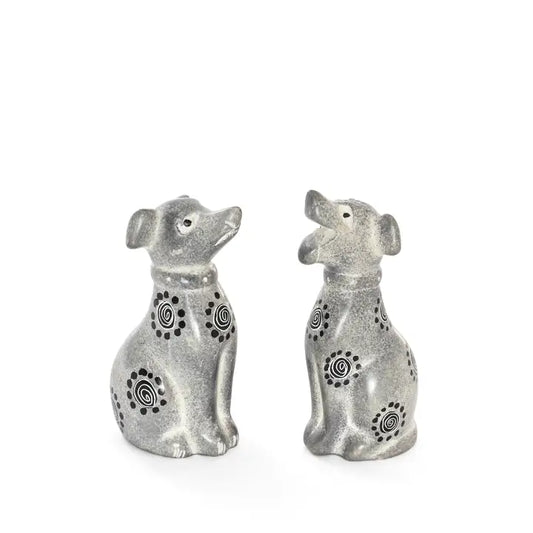 Small Gray Soapstone Dog Sculpture
