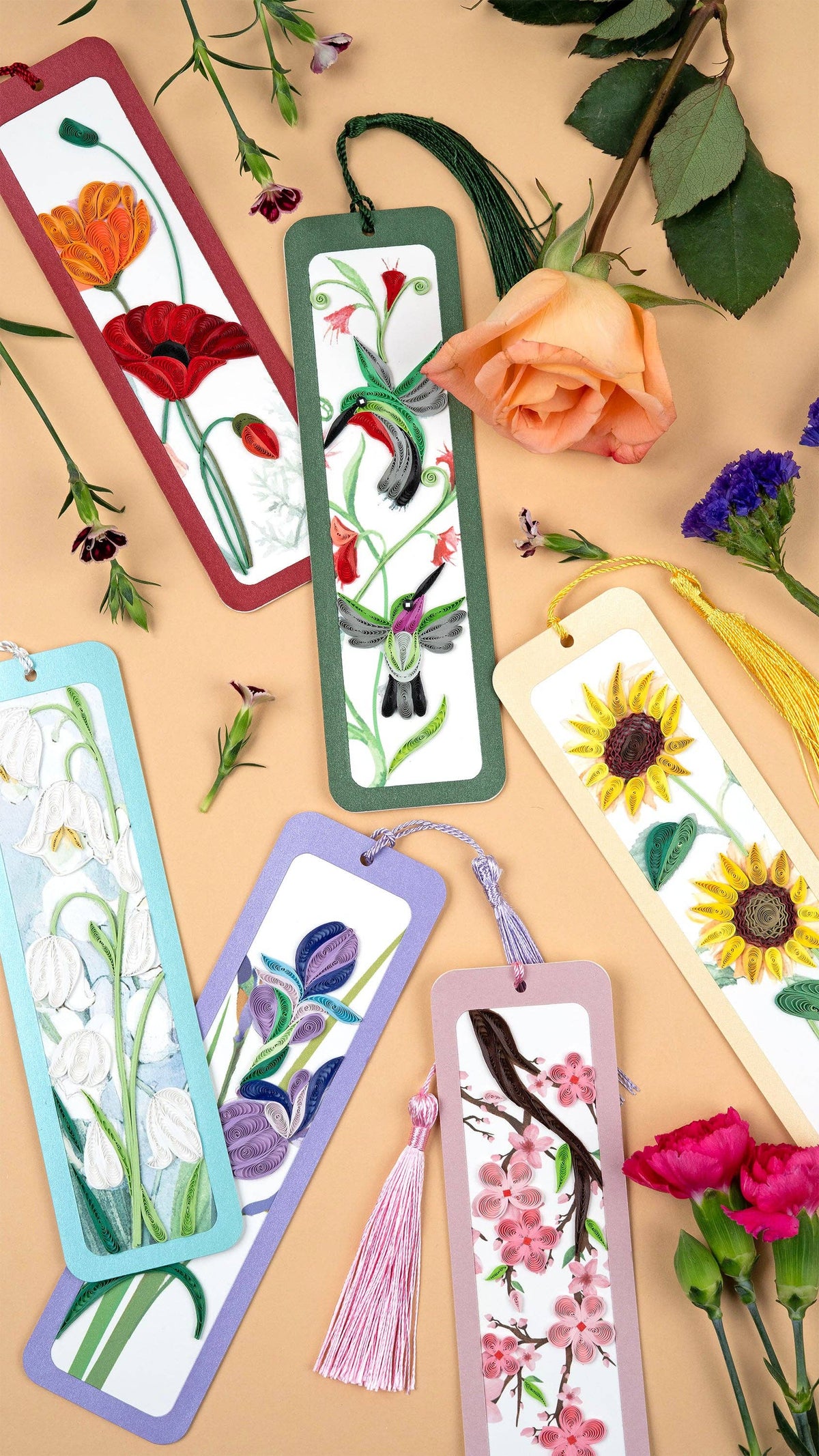 Handmade Quilled Paper Sunflowers Bookmark