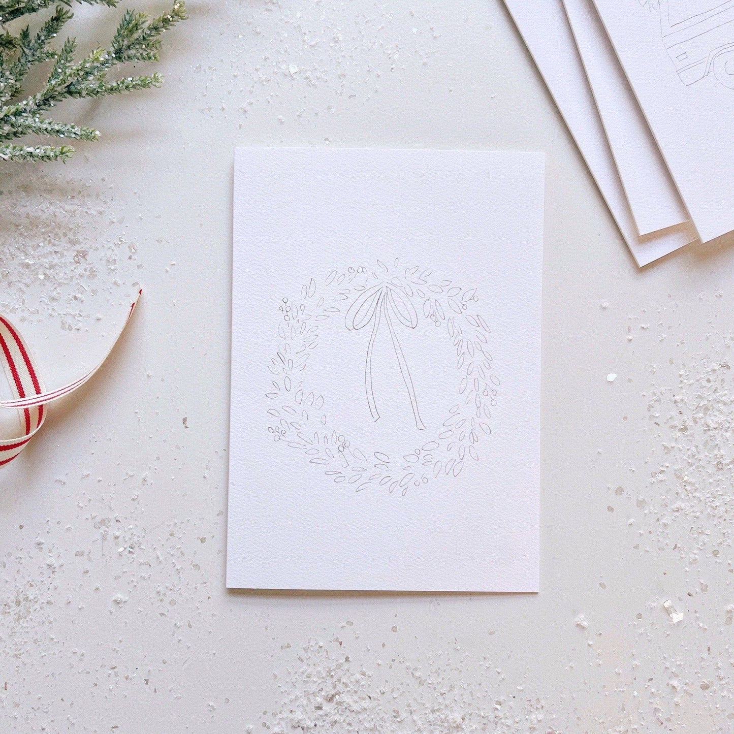 paintable watercolor notecard set Christmas cheer