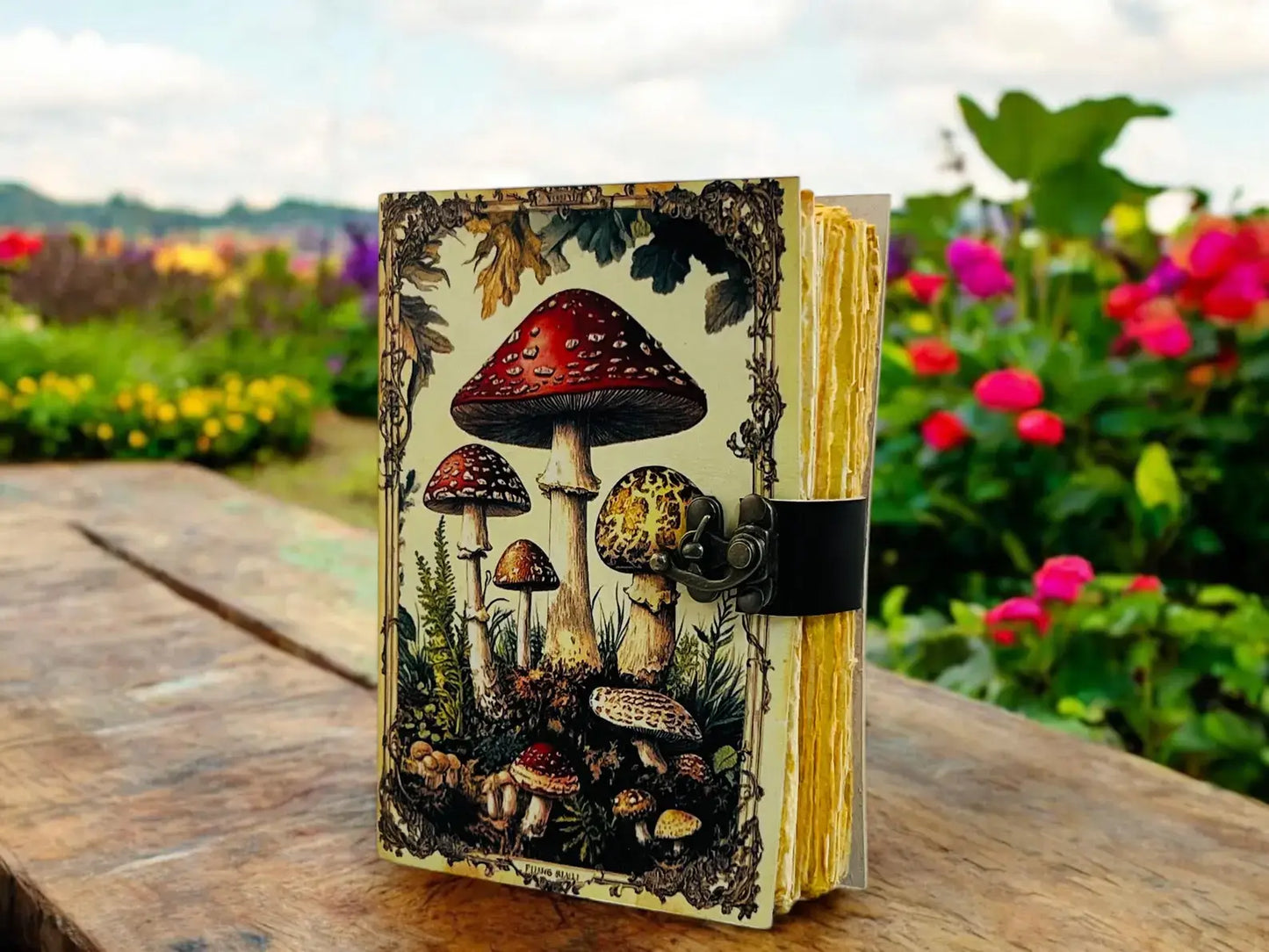 Vintage Mushroom leather journal