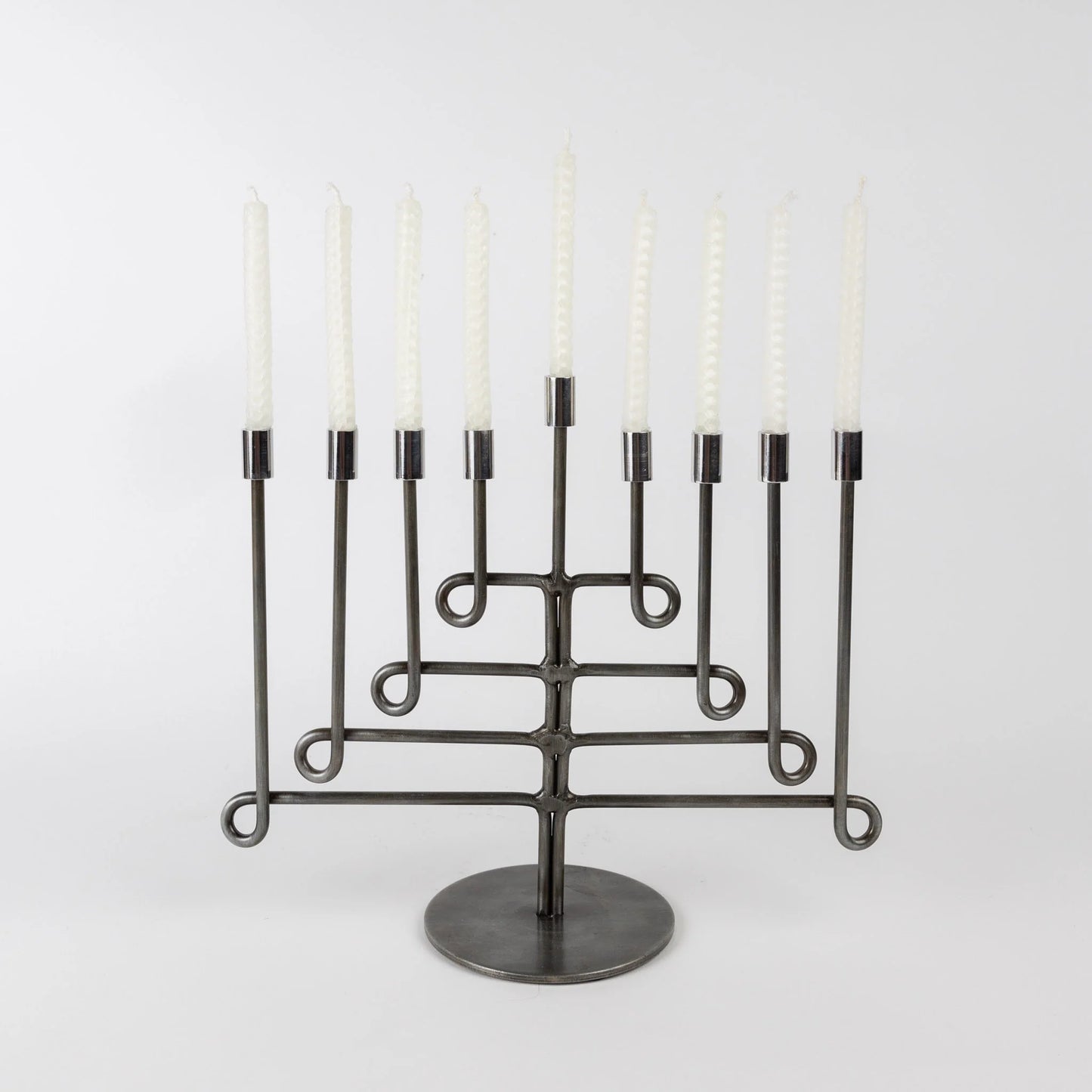 Antiqued Twisted Iron Menorah