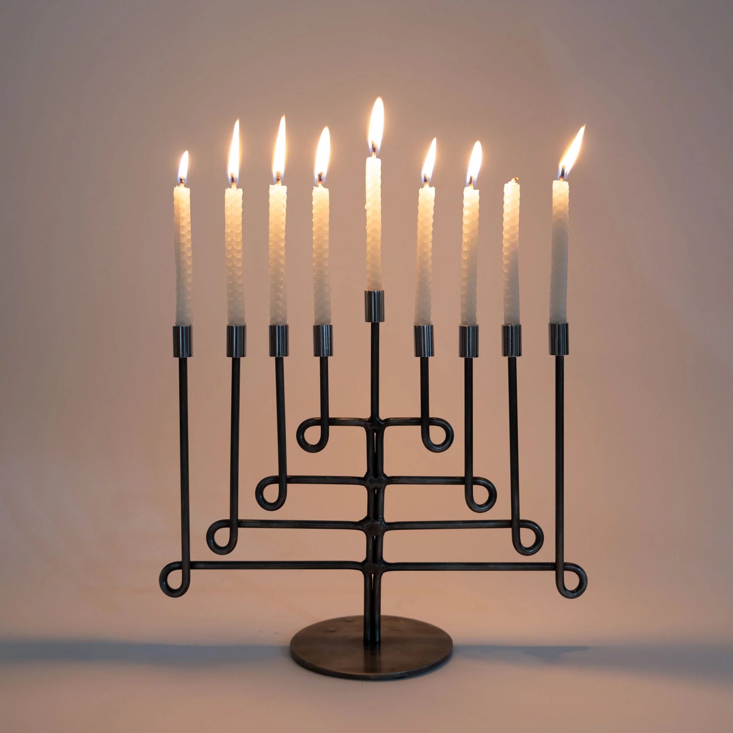 Antiqued Twisted Iron Menorah