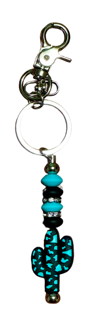 Turquoise cactus Keychain