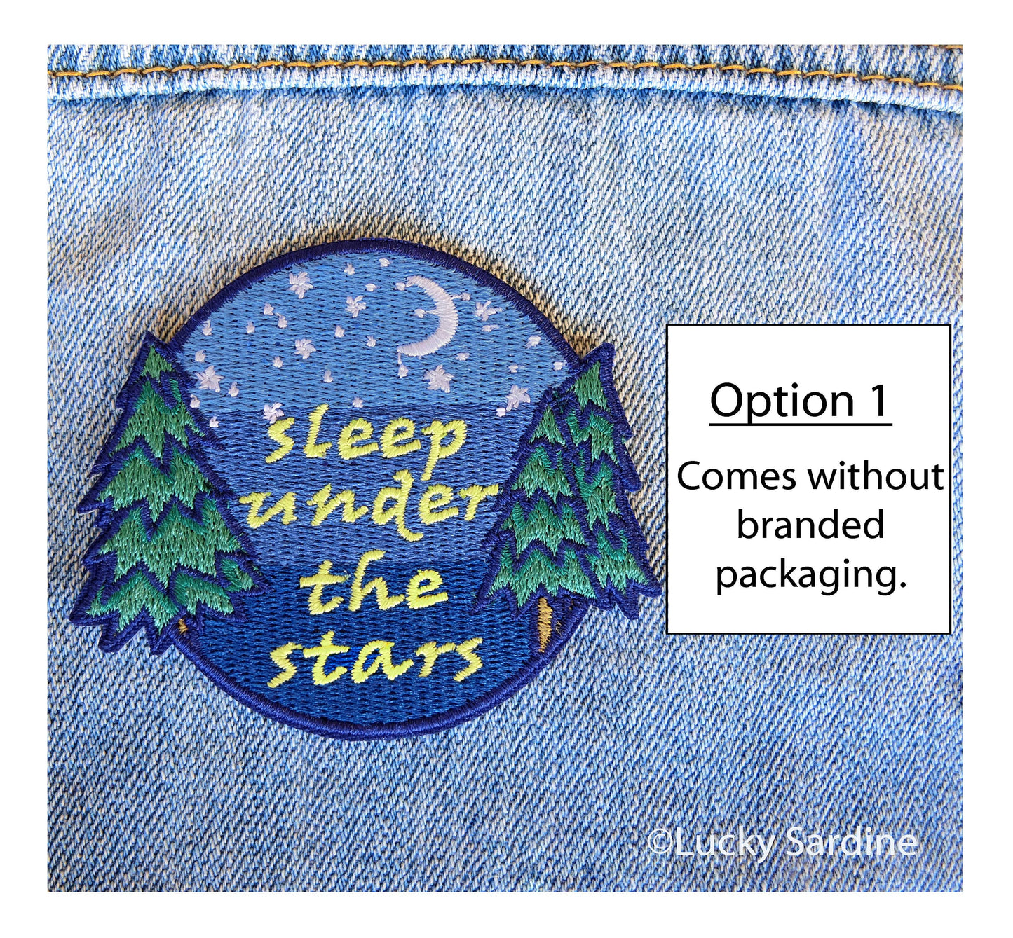 Sleep Under The Stars, Camping Embroidered Iron-On Patch