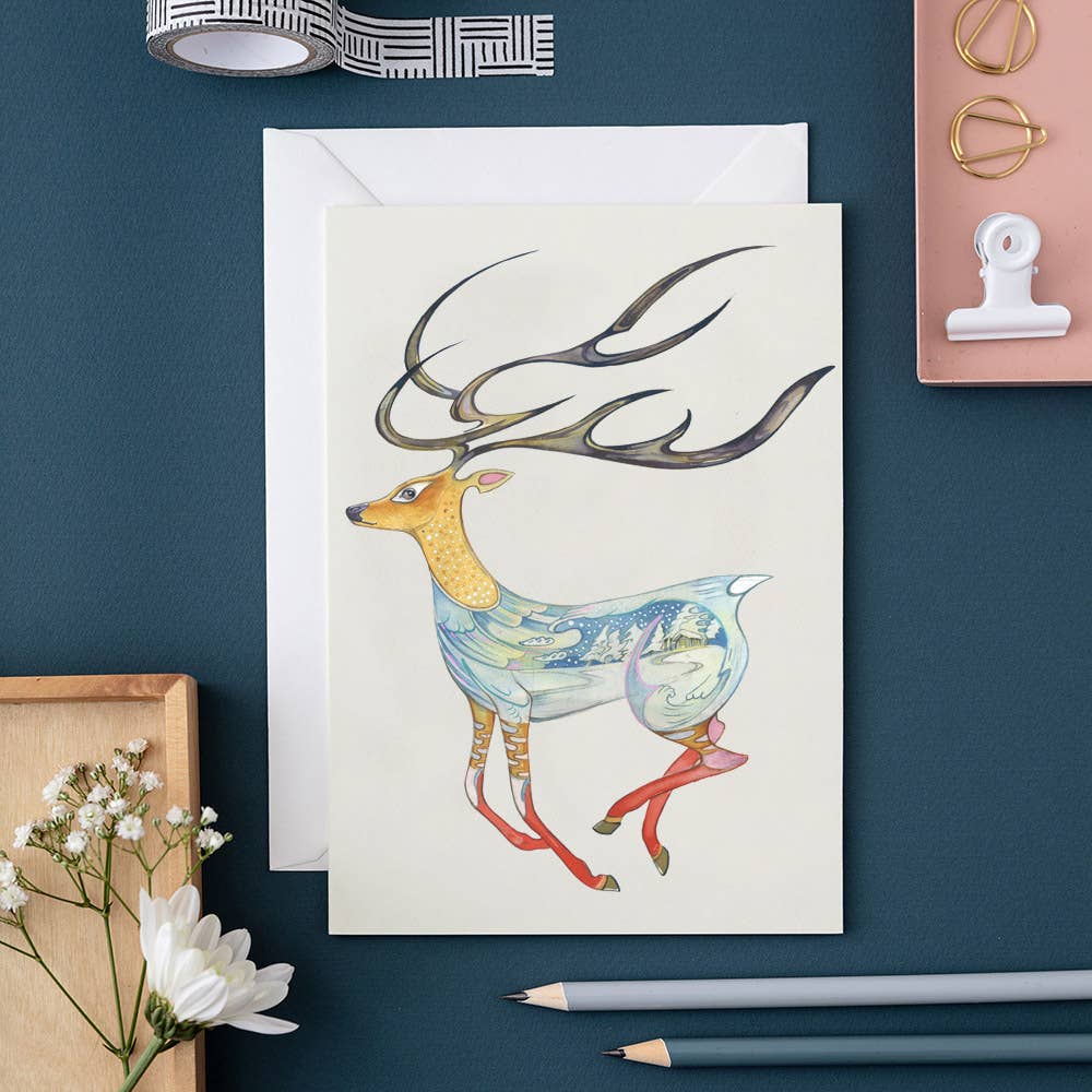 Running Reindeer Card