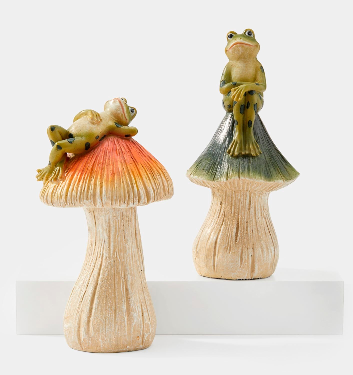 Frog Mushroom Figurines