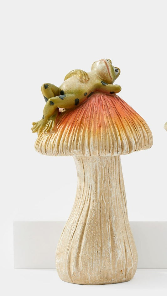 Frog Mushroom Figurines