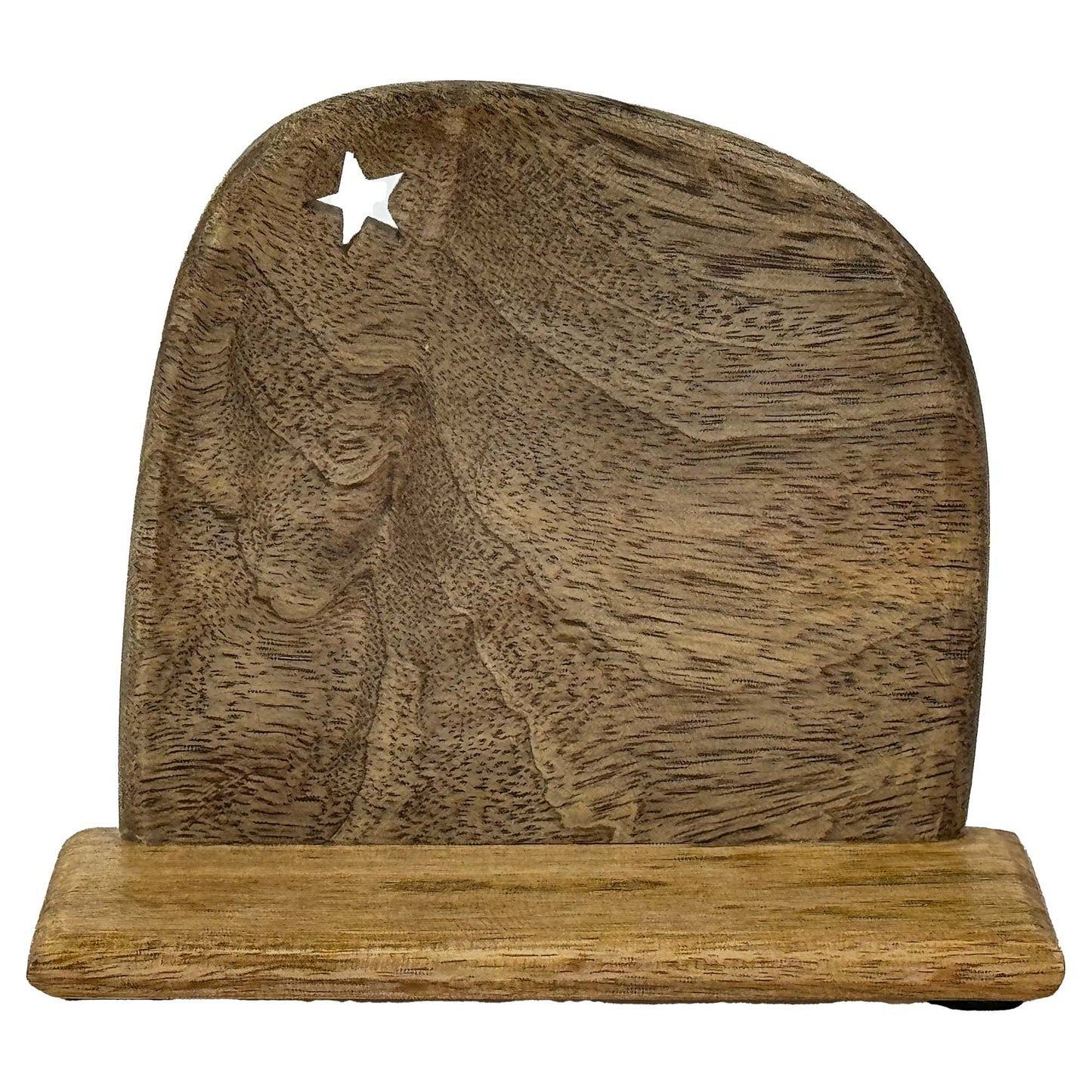 Handpainted Holy Family Mango Wood Nativity Set (4 pc)