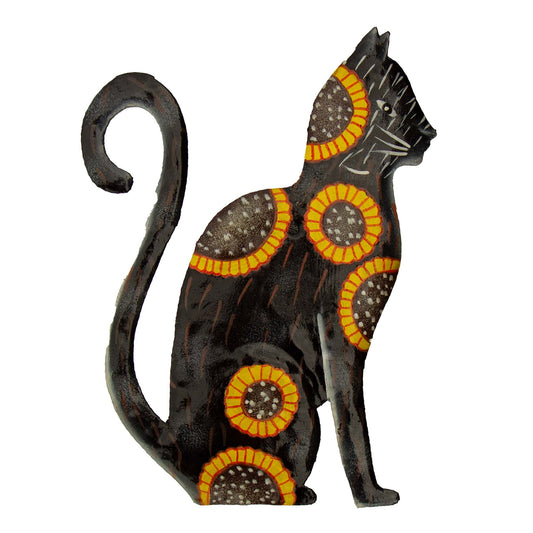 Playful Kitten Haitian Drum Art - Sunflowers