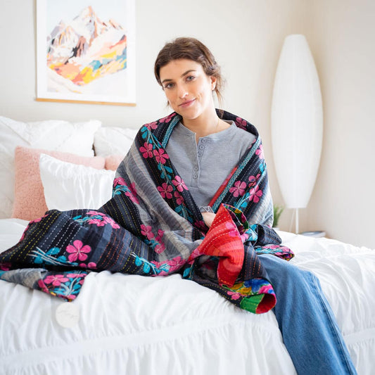 Kantha Blanket - 90" x 74"