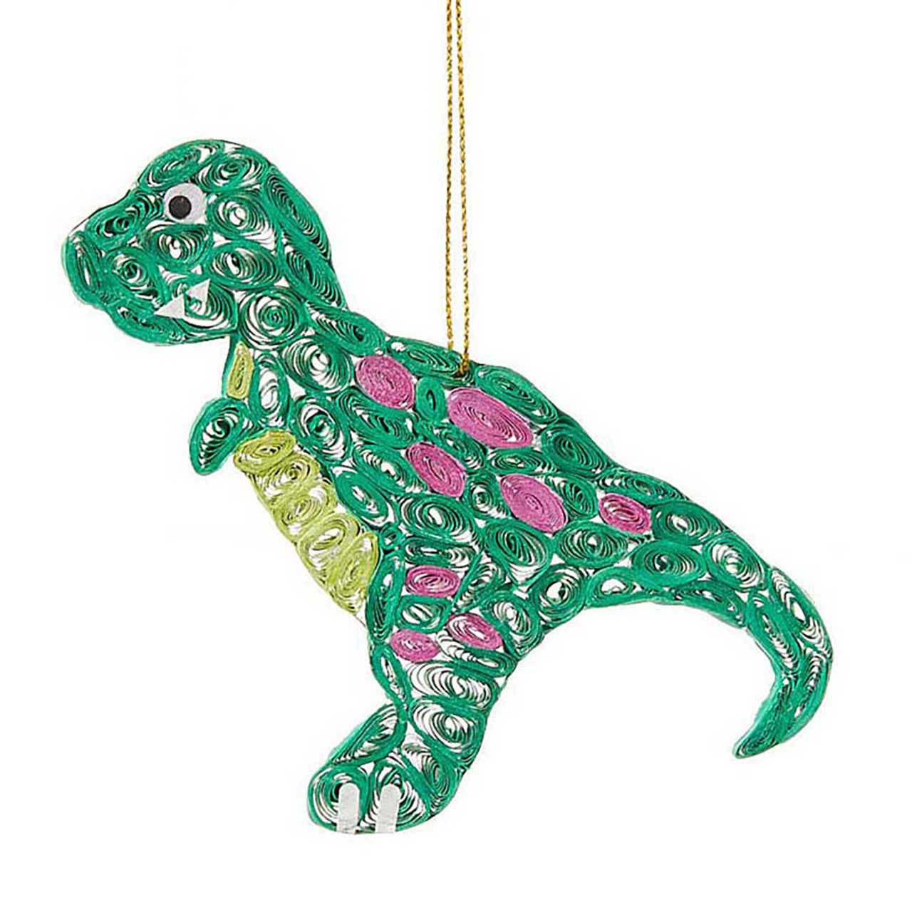 Quilled T-Rex ornament