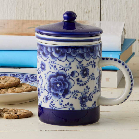Indigo Bloom Tea Infuser Mug