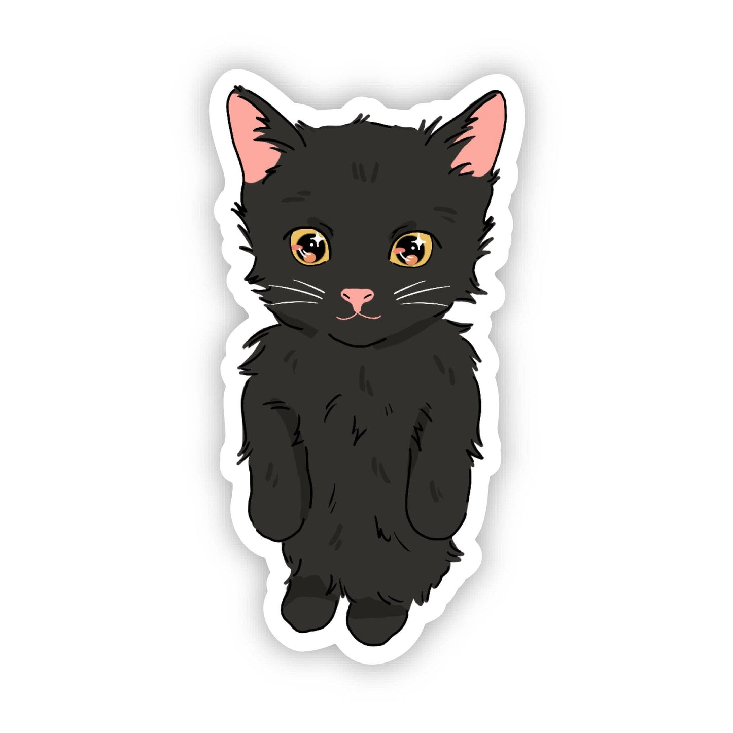 Anime Standing Black Cat Sticker