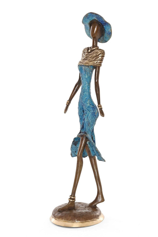 Sapphire Elegance Burkina Bronze Sculpture - Limited Edition