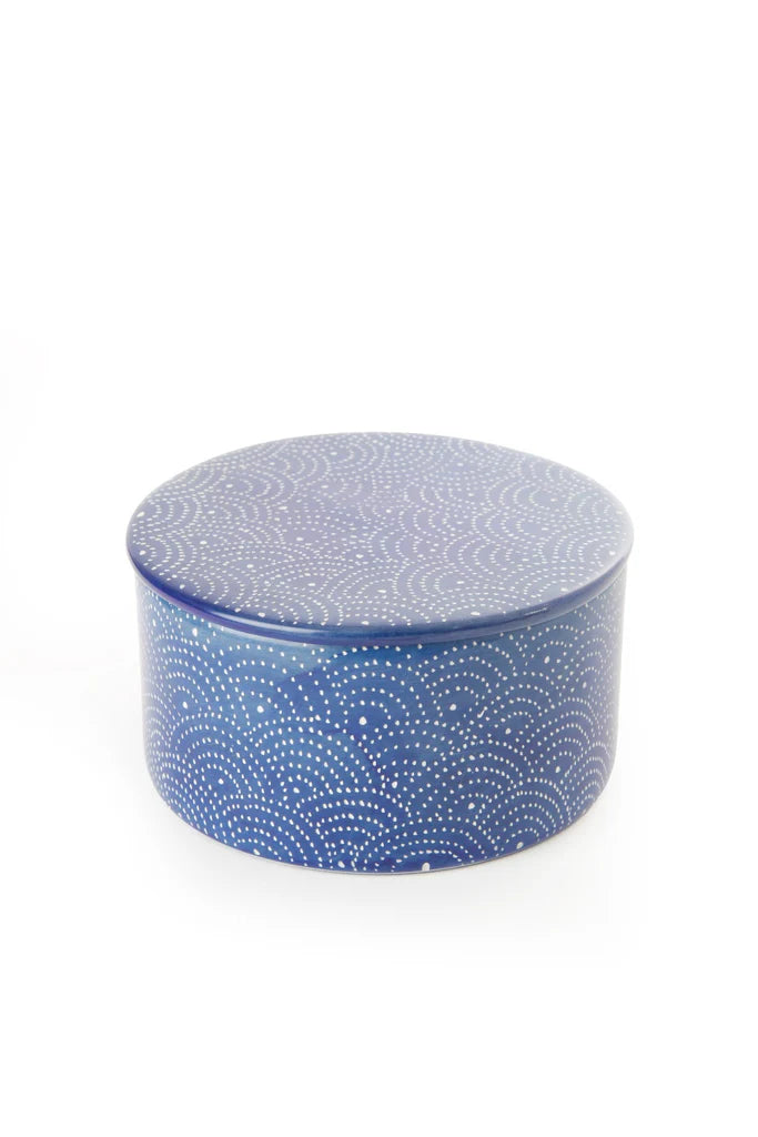 Blue Deco Dot Sphere Soapstone Desktop Box