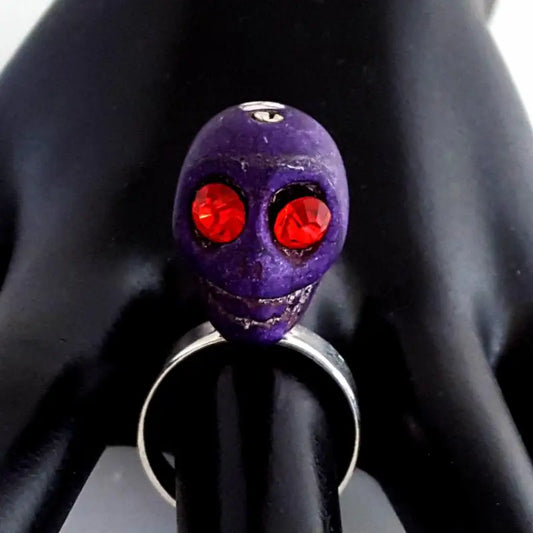 Ring Day of the Dead Stone Skull