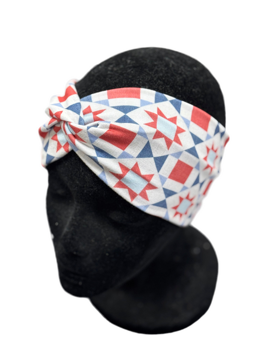 Quilted red, white, and blue Headband