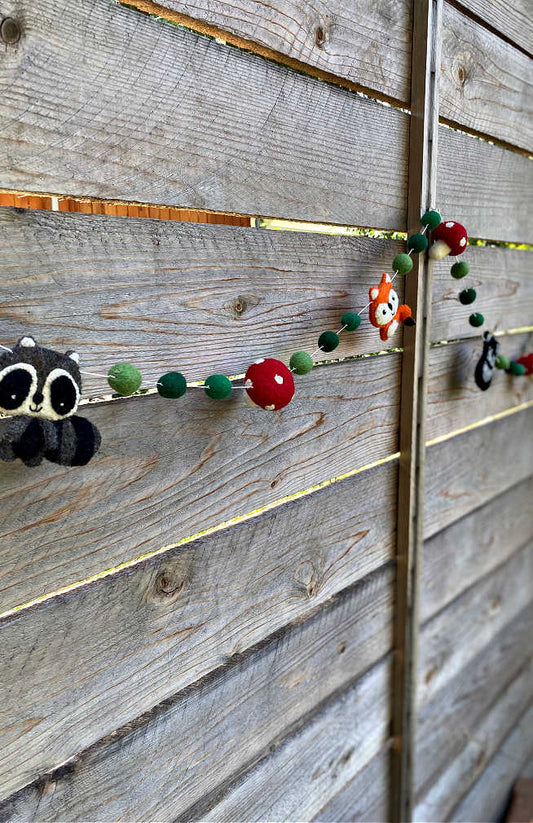 Forest Animal Felted Wool Garland