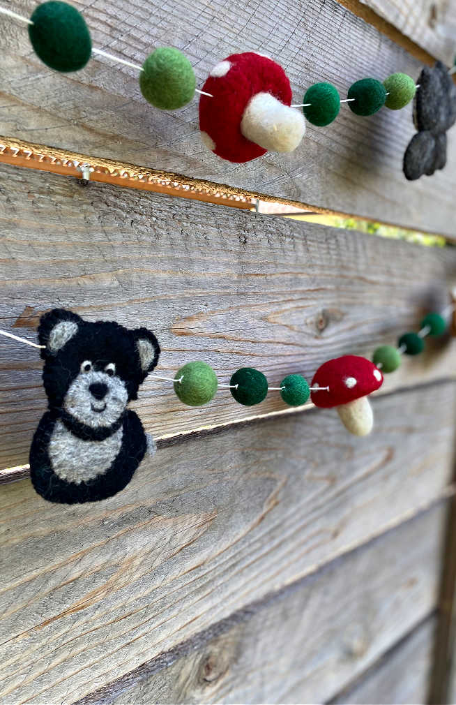 Forest Animal Felted Wool Garland