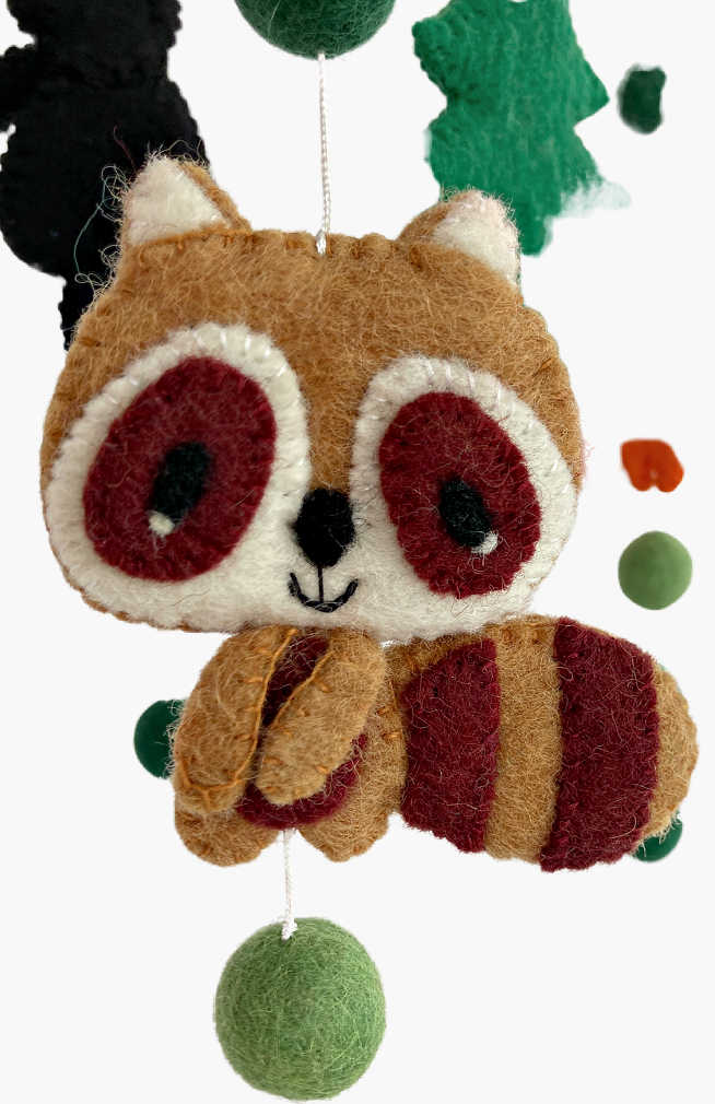 Forest Animal Felt Ball - Mobile