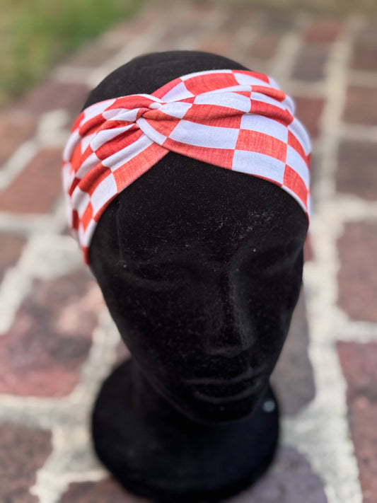 Orange checkered Headband