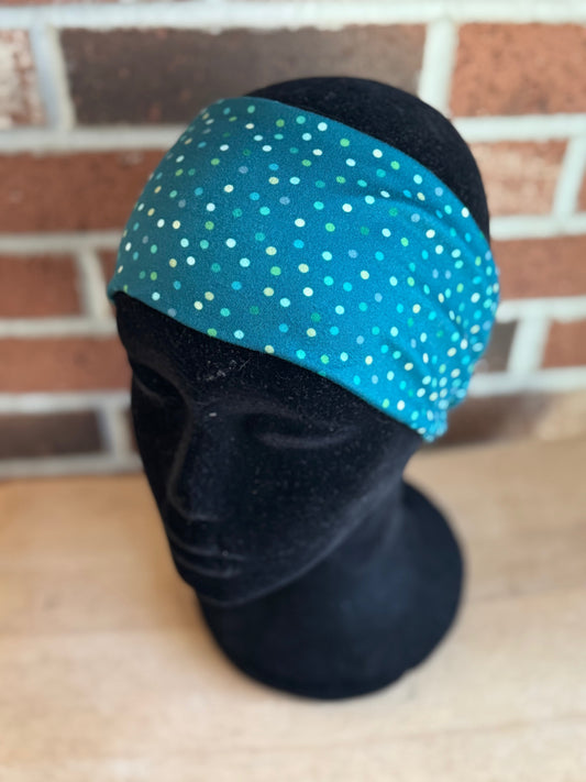 Green polkadots headband