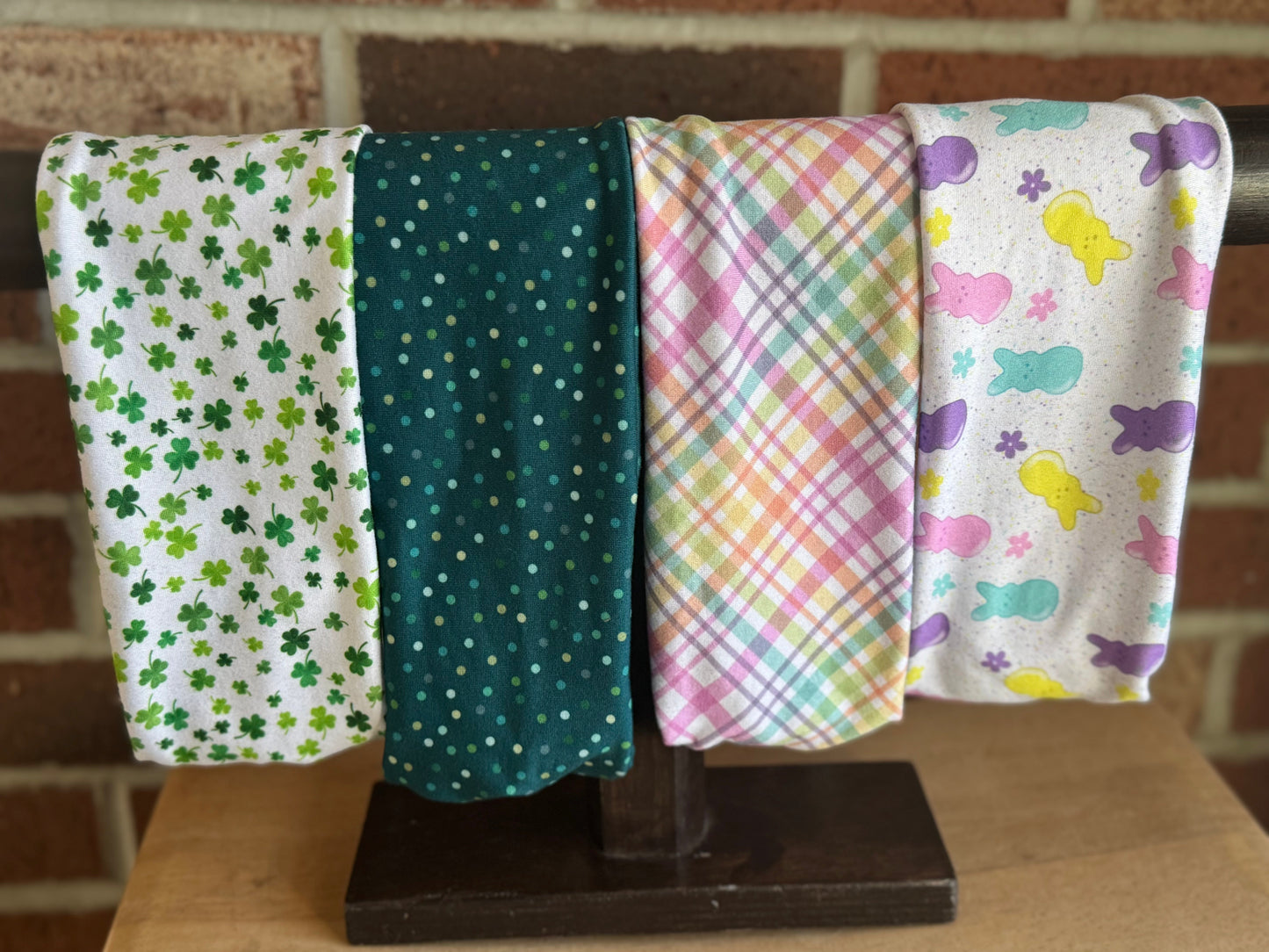 Green polkadots headband