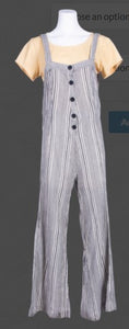 Hand Loomed Striped Cotton Overalls