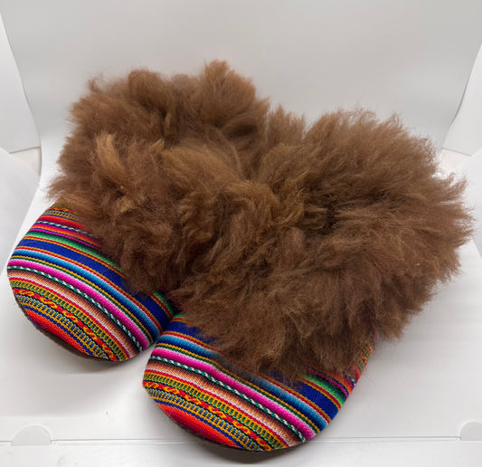 Alpaca Colorful Manta Fabric Slippers Multicolor Unisex