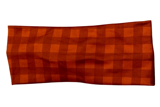 Orange plaid headband