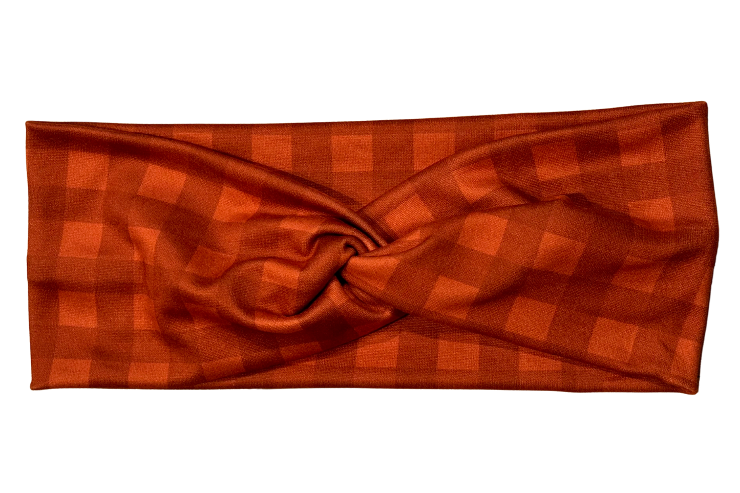 Orange plaid headband